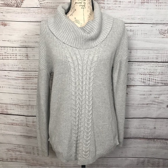 Banana Republic Sweaters - Banana Republic Cowl neck gray knit  size small popover sweater